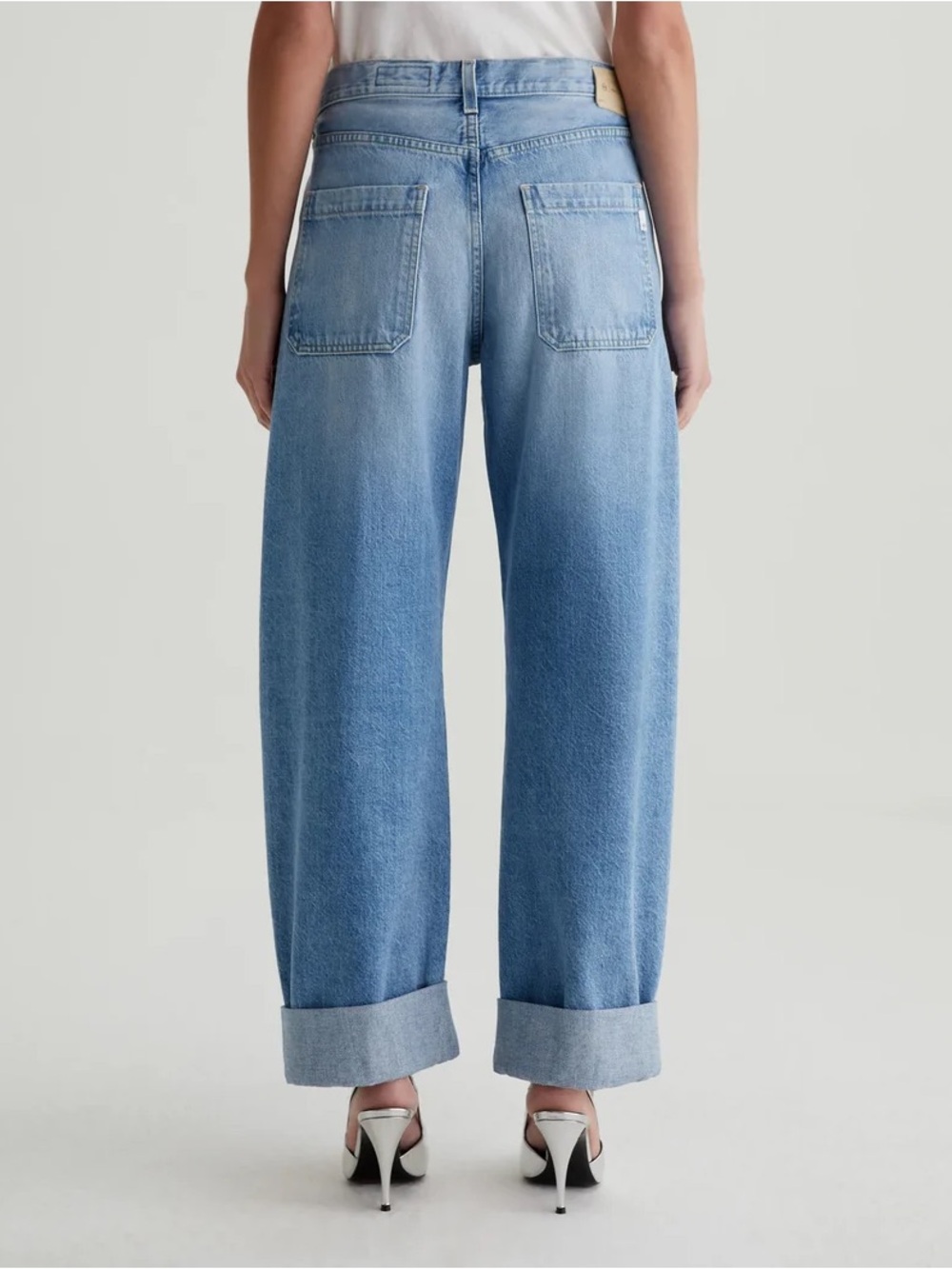 AG Mercer Cuffed High-Rise Barrel in Santorini, size 28